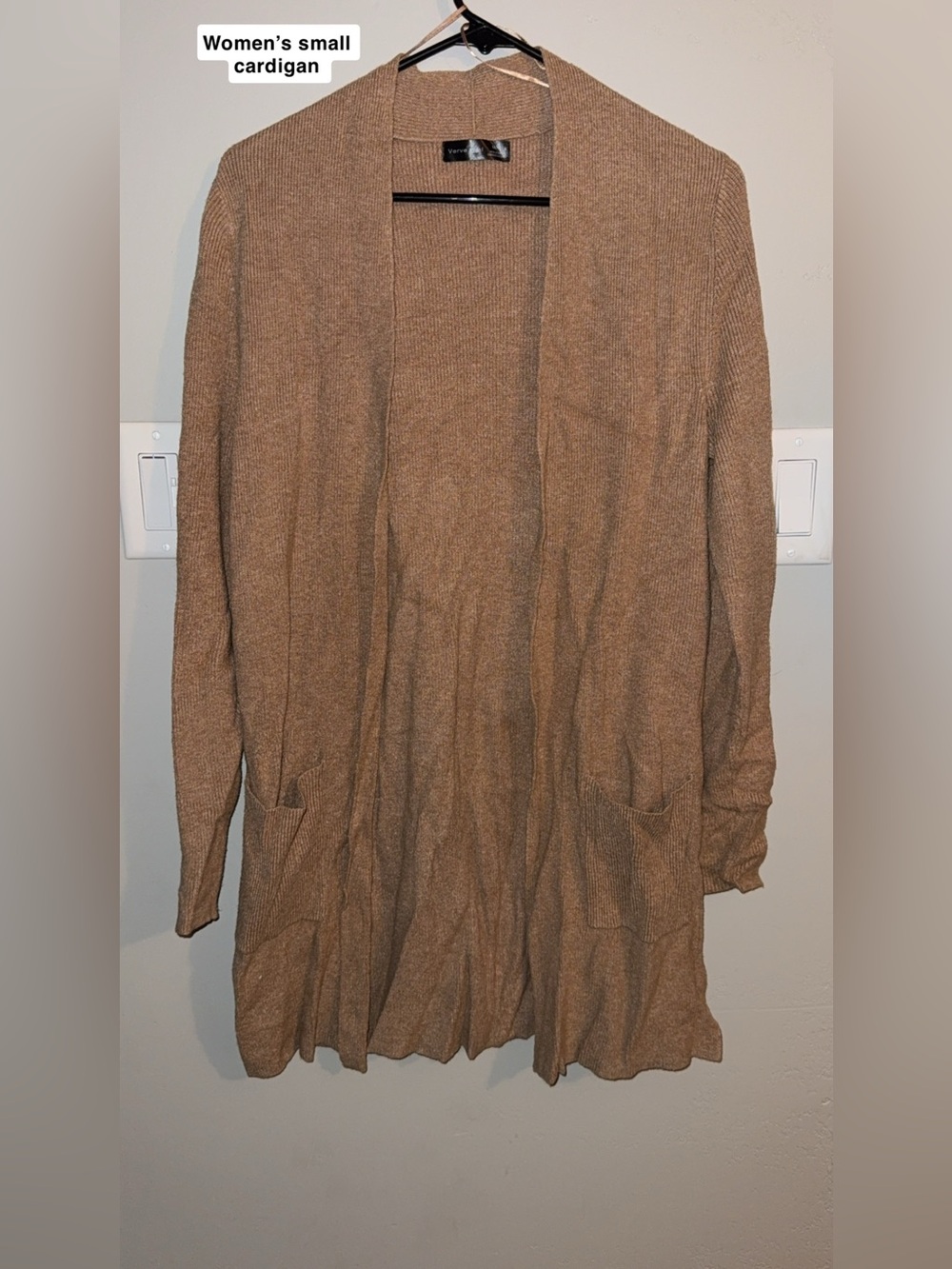 Cozy Open-Front Knit Cardigan in Camel